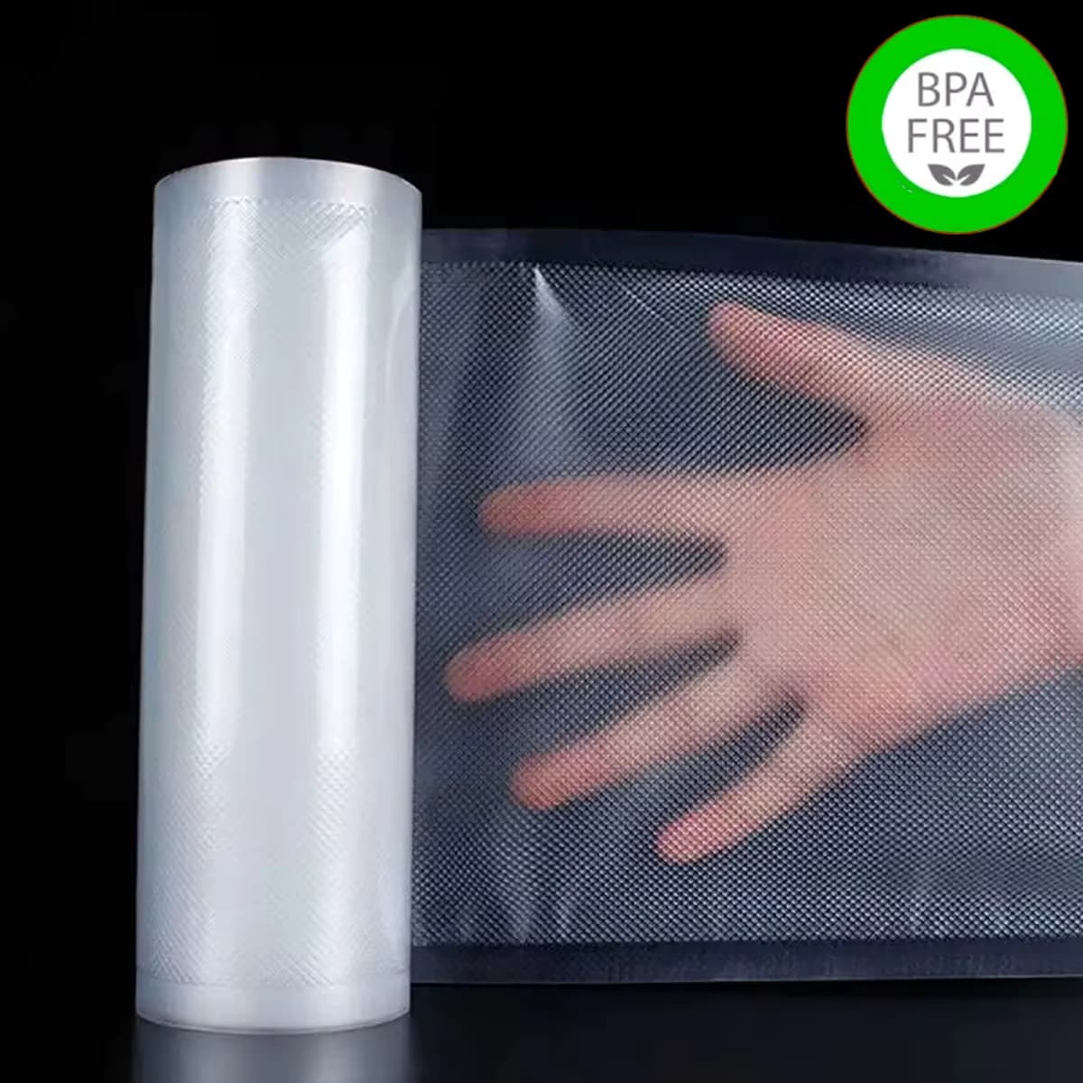 Einzelne Rolllänge 500 cm, strukturierter Rollbeutel, Vakuum-Kompressionsbeutel, einseitiger Netz-Rollbeutel für Lebensmittel-Vakuumverpackungen