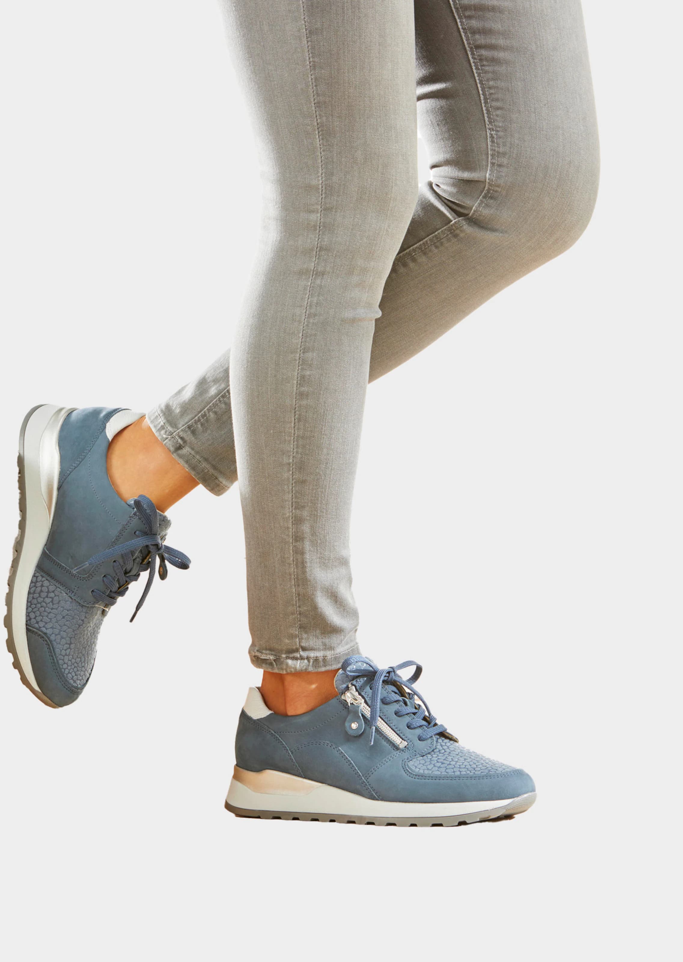 Hallux-Sneaker in Leder-Textil-Mix - blau - Gr. 39 von Goldner Fashion