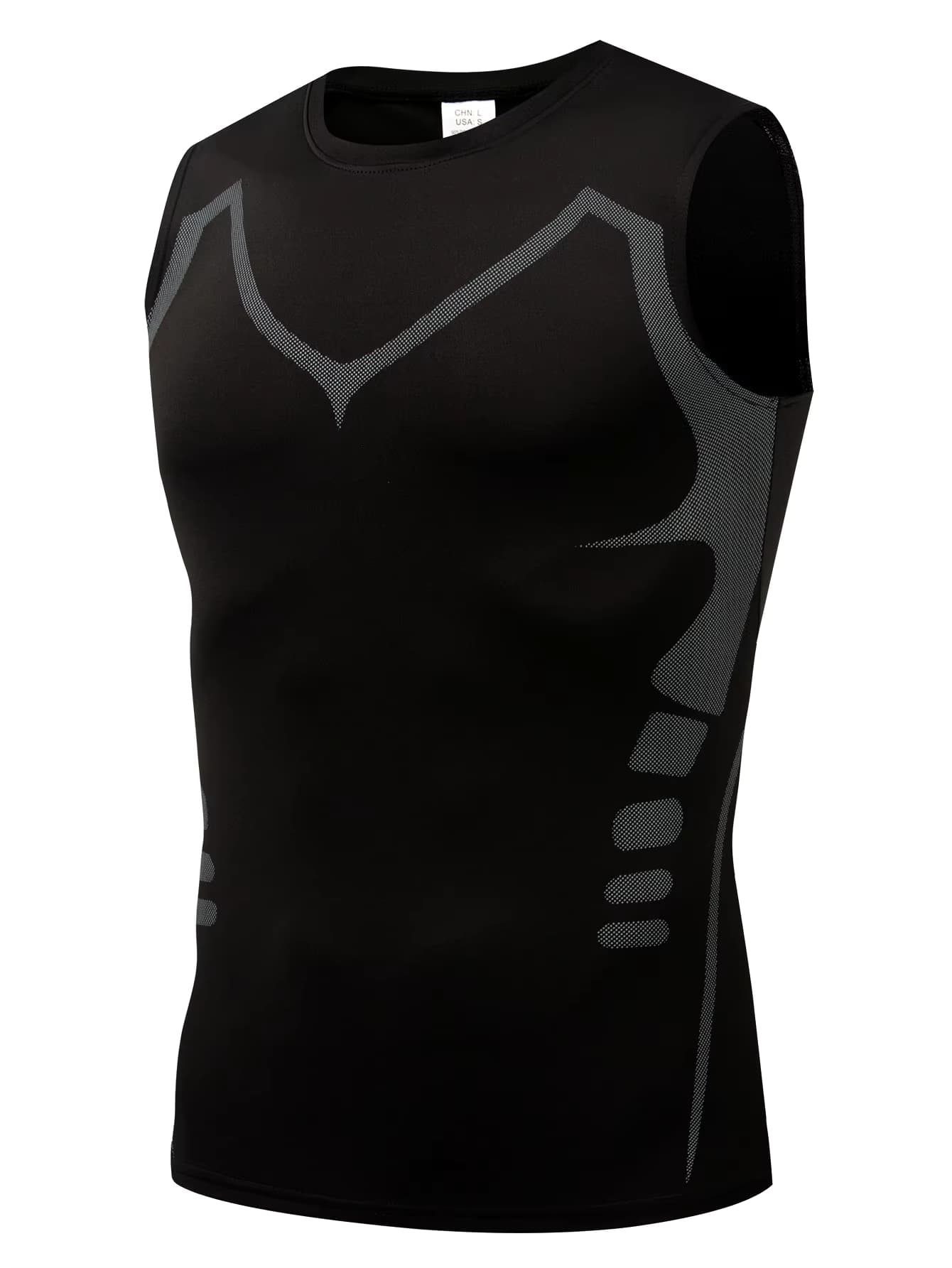 Herren Sportweste, Schnelltrocknend Feuchtigkeitsabsorbierend Atmungsaktive Basis-Fitness-Kompressionskleidung, Digital Bedruckte Ärmellose Sweatshirts für Basketball-Training Laufen Radfahren