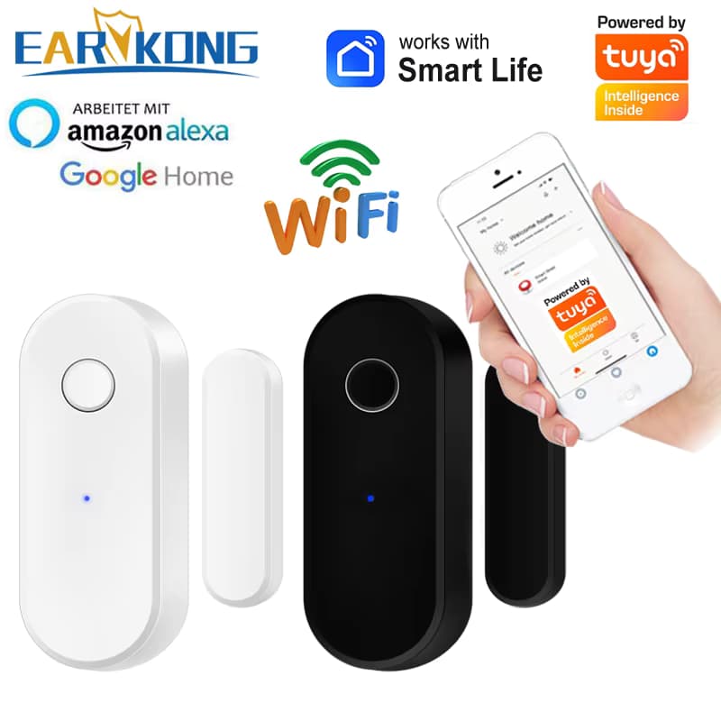 Tuya Smart WiFi Türsensor Öffnen Schließen Detektor Smart Life App Steuerungsbenachrichtigung Kompatibel mit Alexa Google Home