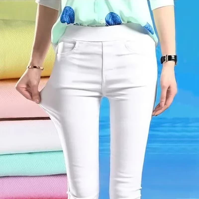 Sommer Damen Sexy Elastische Casual Skinny Leggings Schlanke Bleistifthose Hochelastische Hosen Figurformende Gerade Komfort-Jogginghose Damenkleidung