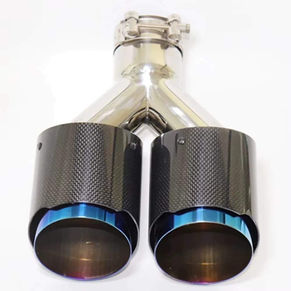 1PC Lila Dual Auspuff Spitze Auto Zubehör Glänzend Carbon Faser Doppel Auspuff System Schalldämpfer Endrohr Auspuff Düse forUniversal