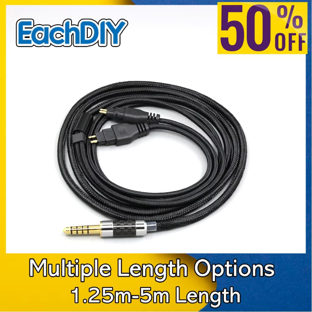 Superweiches Nylon-OFC-Kabel für Sennheiser HD580 HD600 HD650 HDxxx HD660S HD58x HD6xx Kopfhörer LN007508