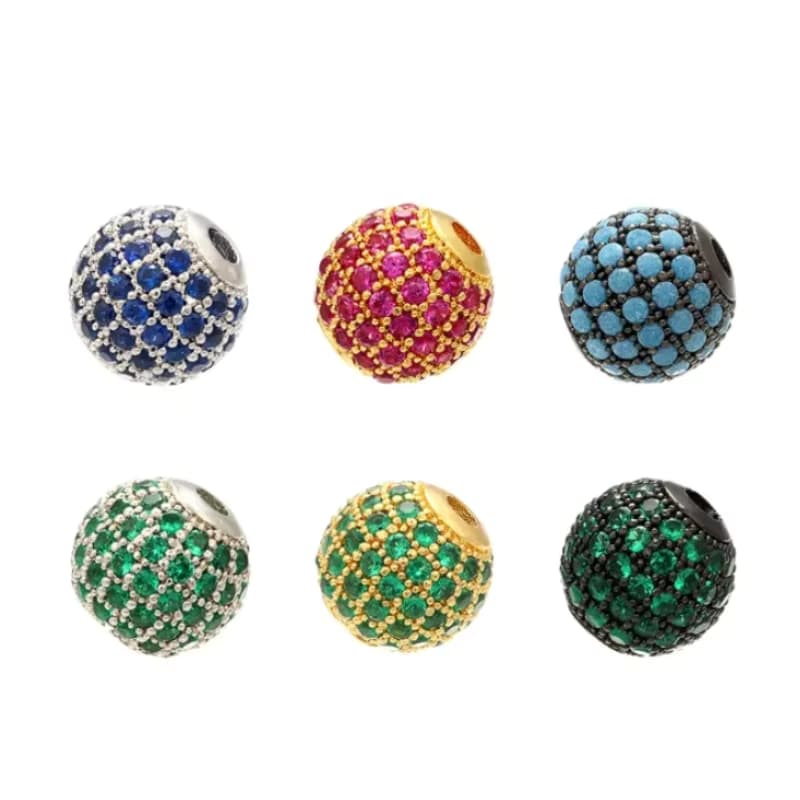 6mm/8mm/10mm Hochwertige Messing Zirkonia Runde Abstandsperlen Ideal für DIY Schmuckherstellung Zubehör Modell: VZ223