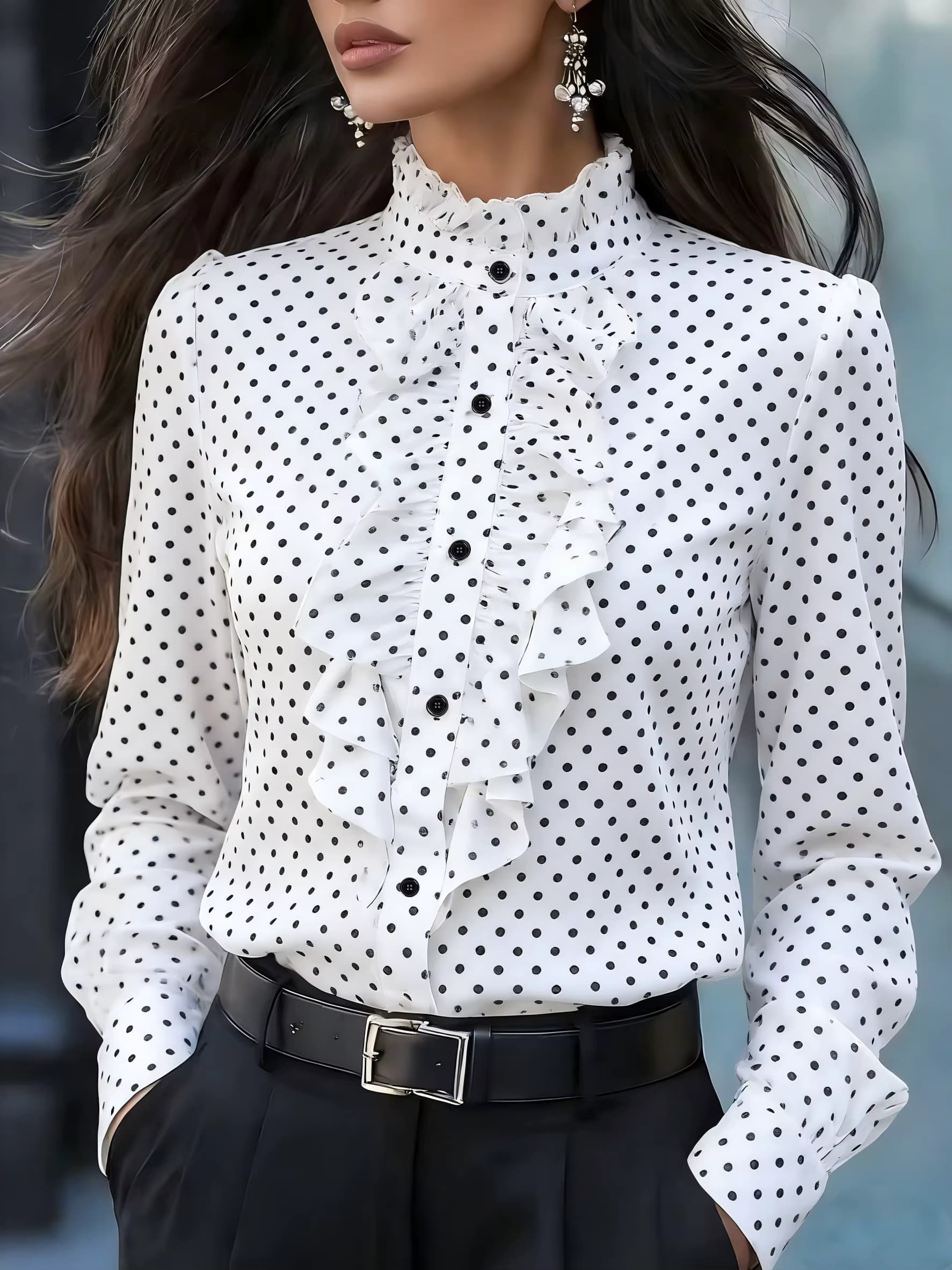 Elegante, lässige Damenbluse mit langen Ärmeln – perfekt für den Wochenendurlaub