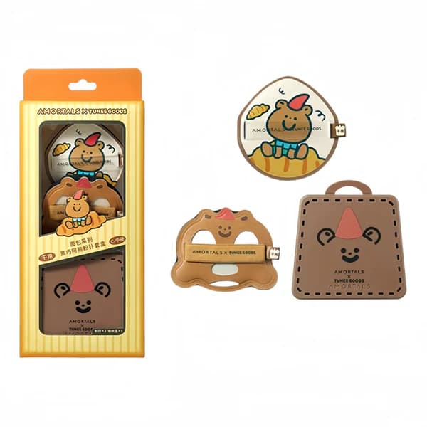 AMORTALS - Tunee Goods Collection Dark Choco Complexion Puffs - puff*2 & case - Bear Duo. Offer from Stylevana PT.