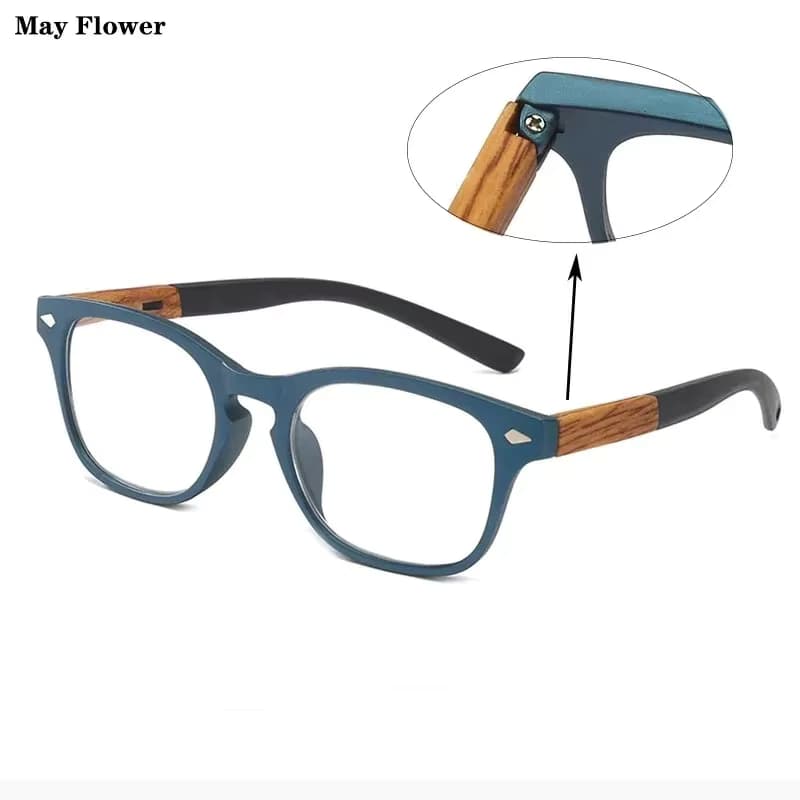 Vintage Holz Vollformat Lesebrille Mode Retro Runde Auge HD Lesebrille Unisex Presbyopie Optische Brillen