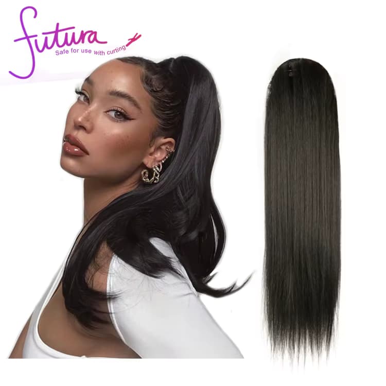 Julianna 28 Inches Yaki Straight Water Wave Bodywave Drawstring Wrap Hair Extensions Afro Kinky Long Ponytail Synthetic Hair. Tilbud fra Alibaba US.