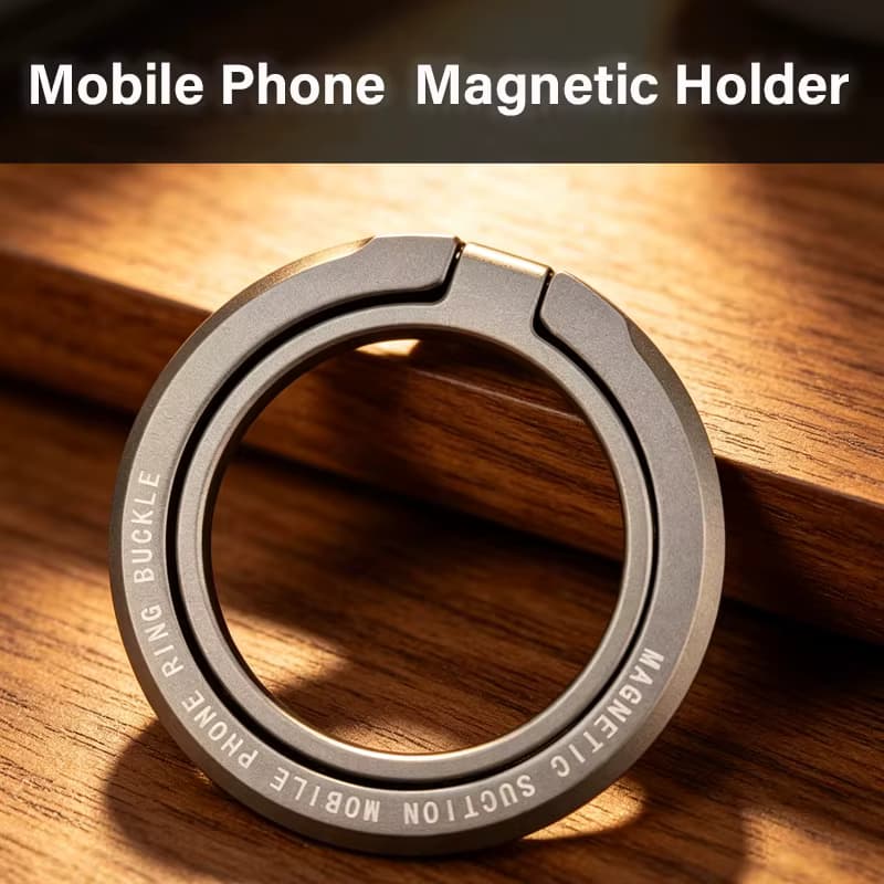 360 ° Drehbarer magnetischer Telefonständer für MagSafe – Metall-Fingerringhalter mit klappbarem starkem Magnethalter für iPhone 17 16 Pro