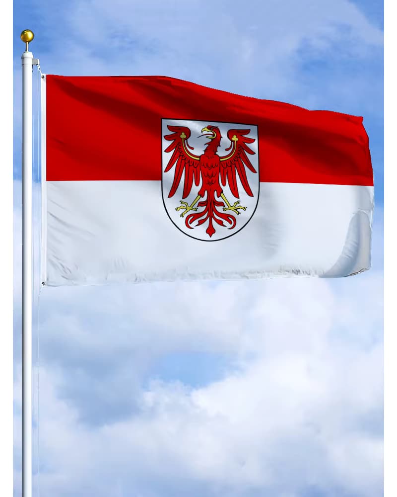 2×3FT Brandenburg-Emblem-Flagge, bedrucktes Polyester-Banner, Staatenflagge Deutschlands, Wandteppich zur Dekoration