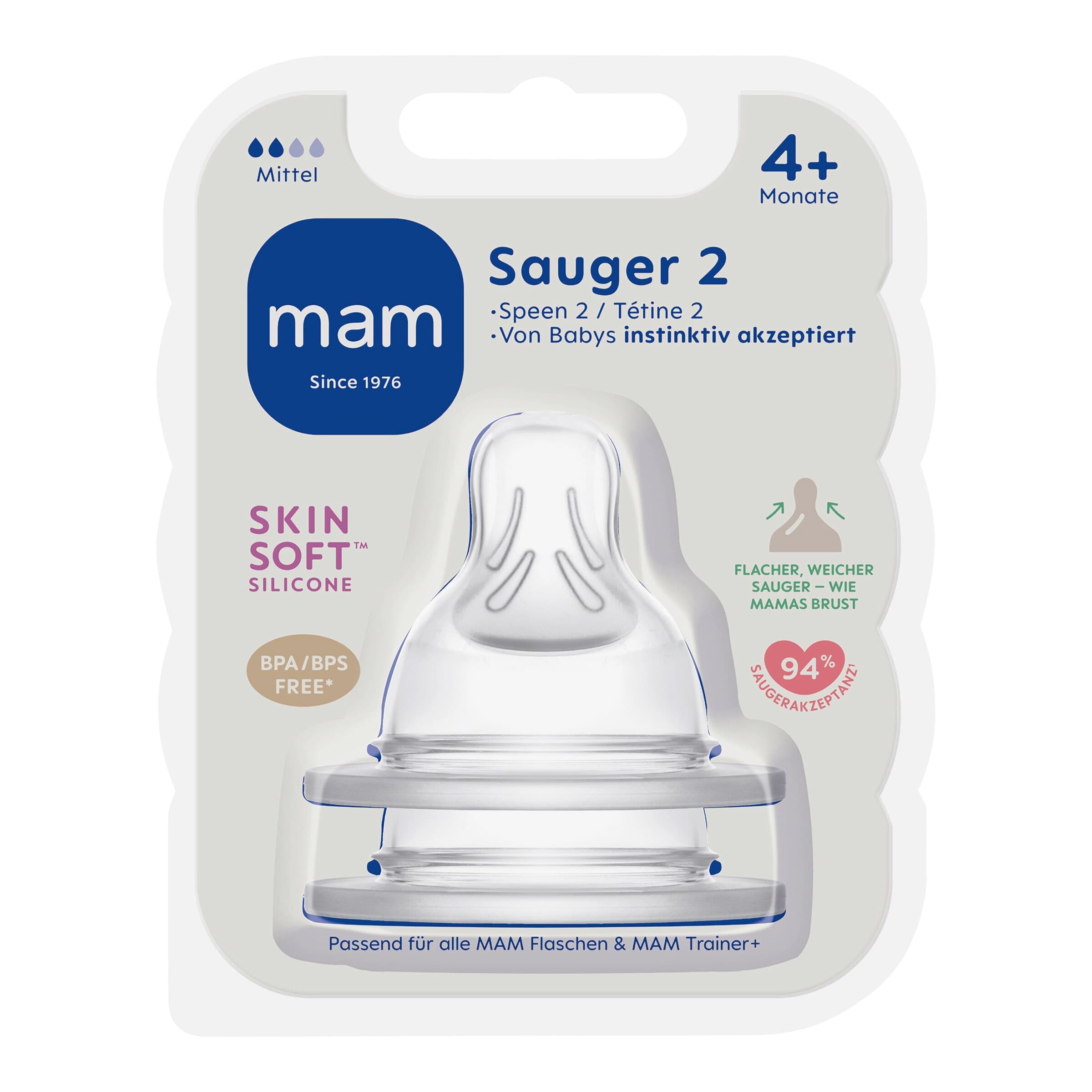 Mam 2er-Pack Trinksauger Gr. 2 ab 4M