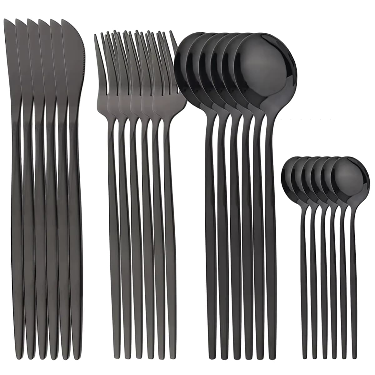 24-teiliges Geschirr-Set aus Edelstahl, Geschirr, Messer, Gabel, Löffel, Besteck-Set, westliche Küche, Besteck, Besteck