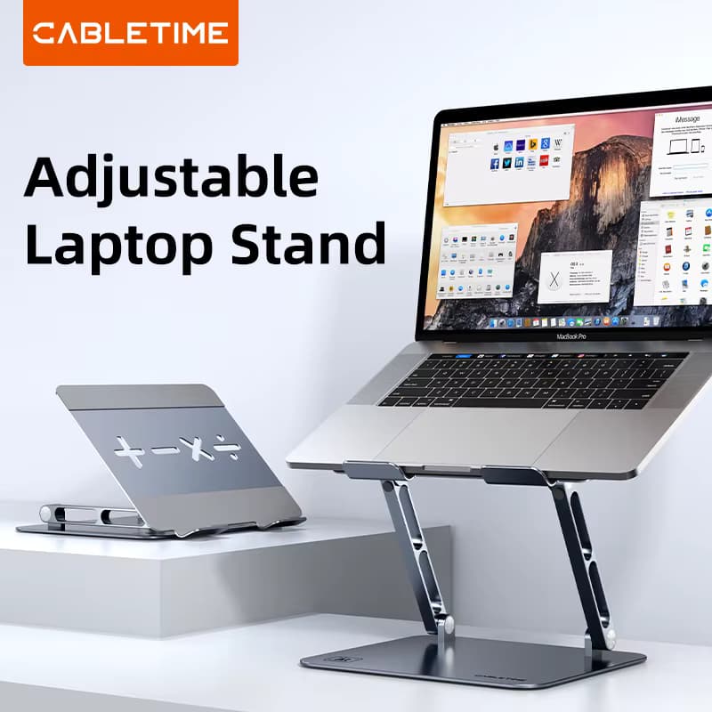 CABLETIME Laptop-Ständer, verstellbar, faltbar, vertikaler iPad-Ständer aus Aluminium für Dell Lenovo Gaming Laptop