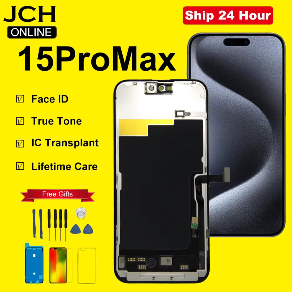 JCH AAAA Grade LCD Display für iPhone 15 Pro Max Bildschirm Ersatz Unterstützung Face ID True Tone Incell