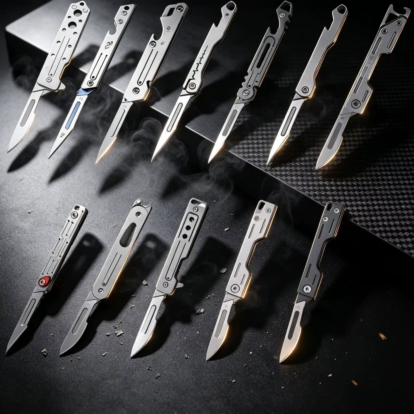 Edelstahl Schnellöffner Skalpell MINI Flaschenöffner Klappmesser Outdoor Survival Camping Tragbares EDC-Werkzeug mit Austauschbarer Klinge