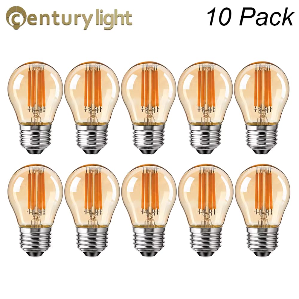 Vintage G45 Edison LED-Glühbirne E27 4W 6W Filament-Kugellampe Warmweiß 2700K Bernsteinfarbenes Glas Dimmbare Mini-Globusbirne für Pendelleuchten
