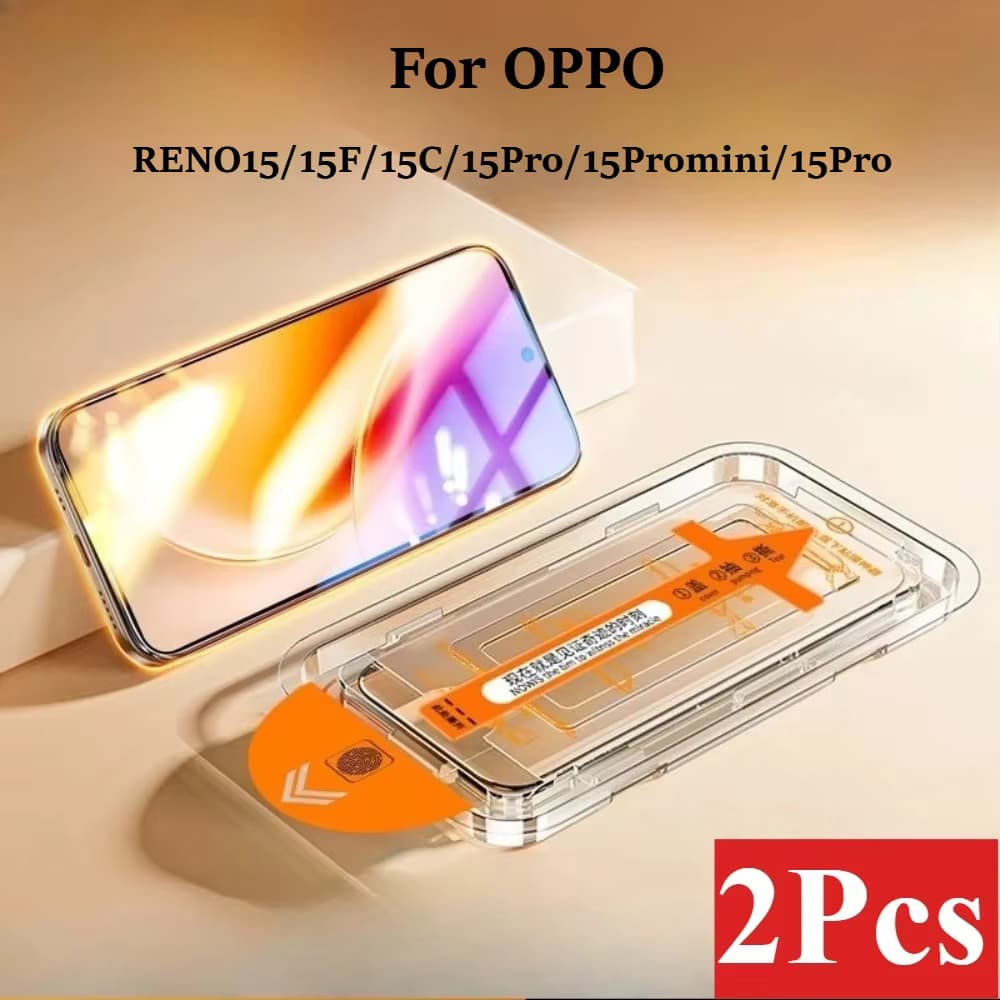 2 Stück gehärtetes Glas für OPPO RENO 15 Pro 15F 15C, staubfreie Installation, Displayschutzfolie für OPPO RENO 15 Pro Mini 15F 15C