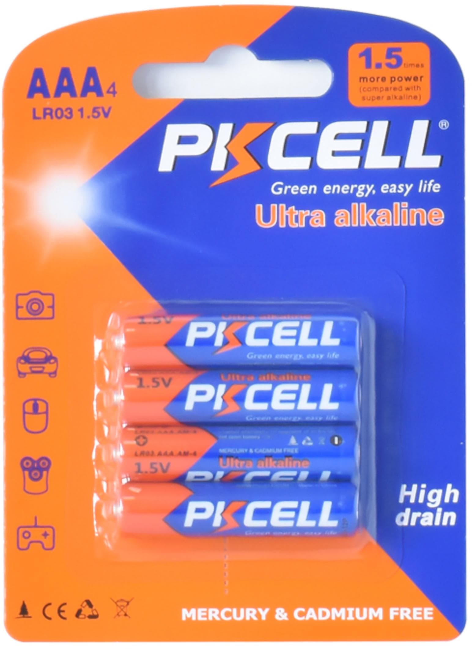 PKCELL 4er AAA LR03 Batterien 1,5V Ultra alkaline Blister für Tastaturen, Uhren und Kinderspielzeugen LR03. Offer from EWANTO DE.