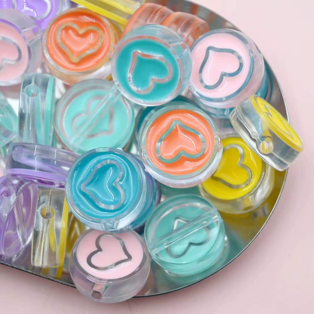 20 mm Acrylperlen, herzförmige, lose Abstandsperlen für die Schmuckherstellung, DIY-Armband, Halskette, Schlüsselanhänger, handgefertigte Accessoires