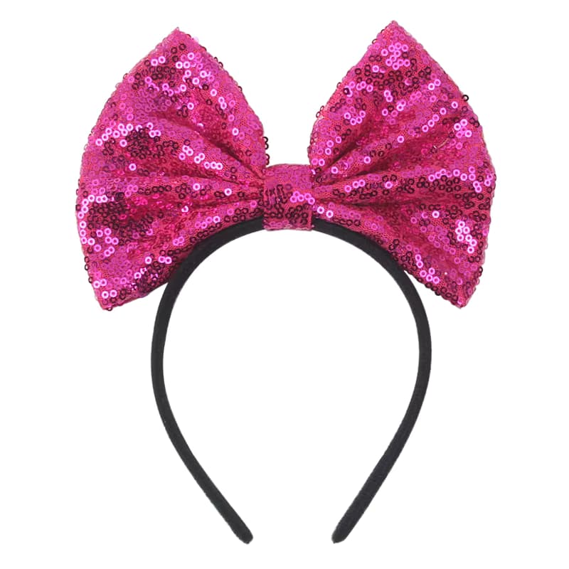 Große 7'' rote Schleife Stirnband Glitzer Pailletten Schleife Haarband für Mädchen Frauen Prinzessin Kopfbedeckung Frauen Party Kopf Hoop Kinder Geschenk