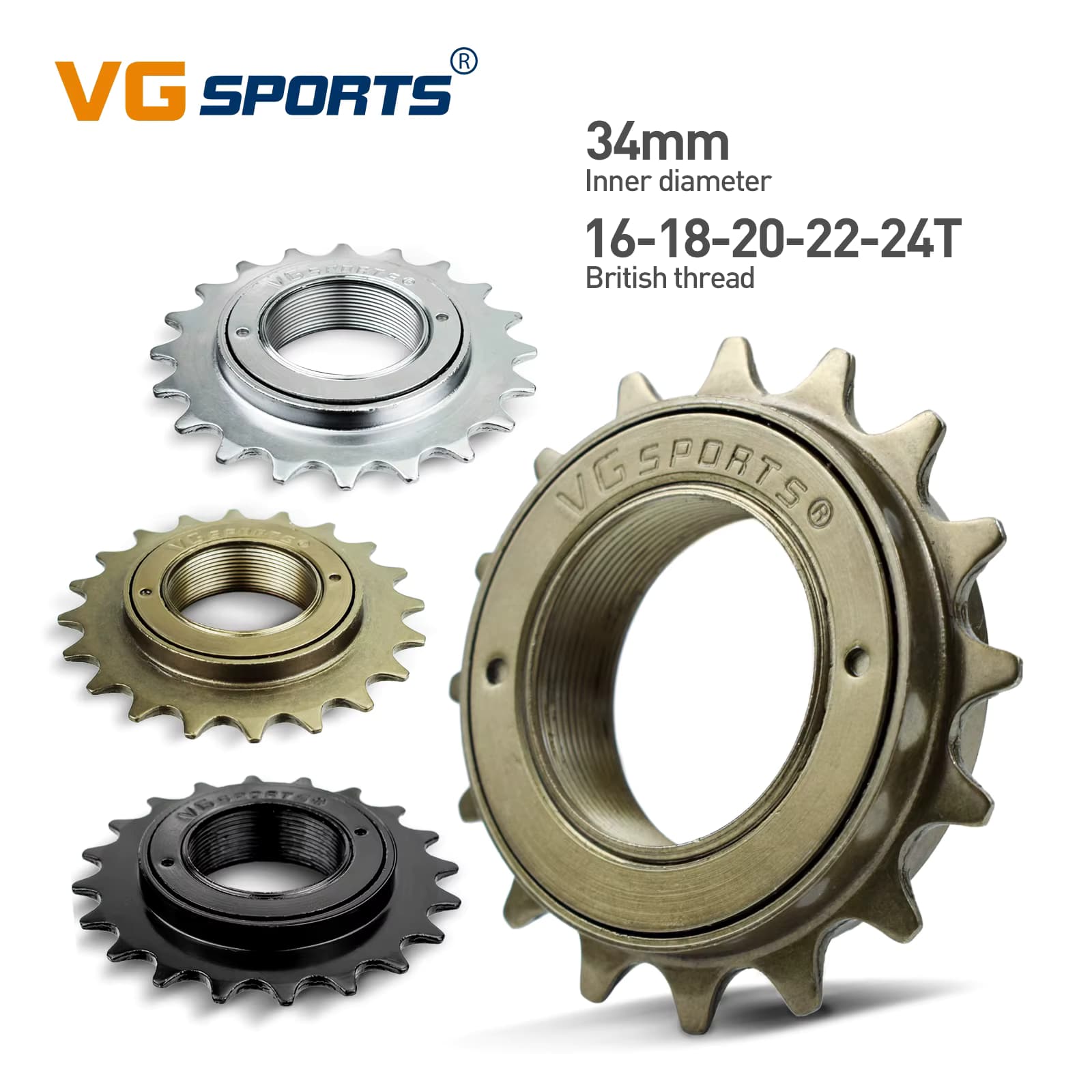 1pc VG Sport 16T/18T/20T/22T/24T 34MM Single Speed Fahrrad Freilauf Kettenrad Teil für BMX 1 Geschwindigkeit Cog Getriebe Fahrrad Zubehör