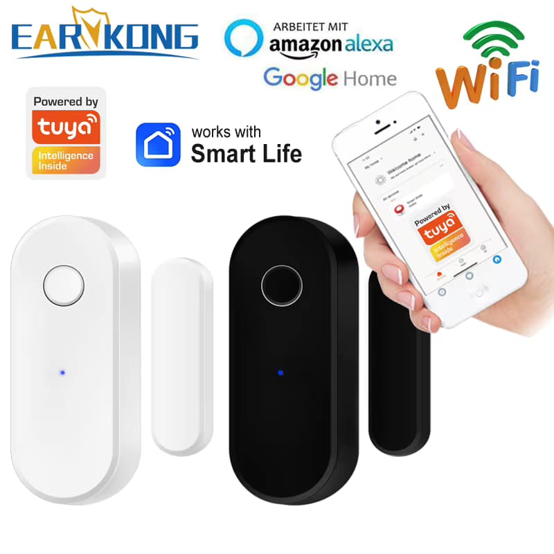 Tuya Smart Home WiFi Tür Sensor Alarm Fenster Tür Offen/Geschlossen Detektoren Sicherheit Schutz Smart Leben Stimme für Alexa google