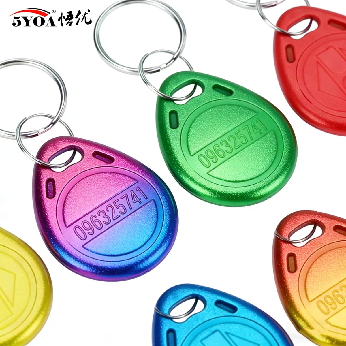 5YOA 10 Stück 125 kHz RFID TK4100 EM4100 Proximity Keyfobs Smart Secure Access Control ID Schlüsselanhänger Token Tag für Türzugang