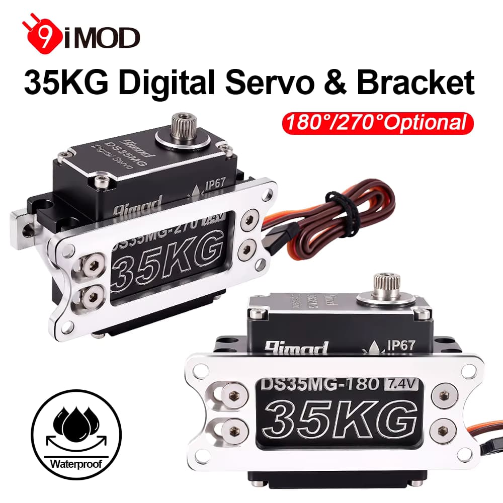 9IMOD 35 kg verstellbare Servohalterung 180 ° /270 ° IP67 für 1/6 1/8 1/10 1/12 RC Auto Boot Flugzeug