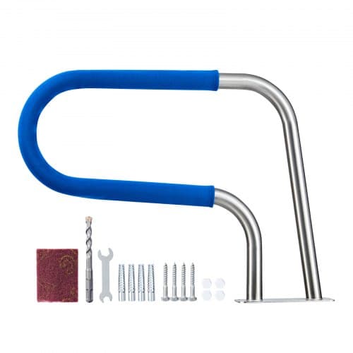 VEVOR Schwimmbad Handlauf, 788x100x558 mm, 100 kg Tragkraft, Pool Haltegriff aus Edelstahl 304, abnehmbare rutschfeste Hülle, umfangreiches Zubehör, für Poolbereiche, Wasserparks & Spa-Zentren