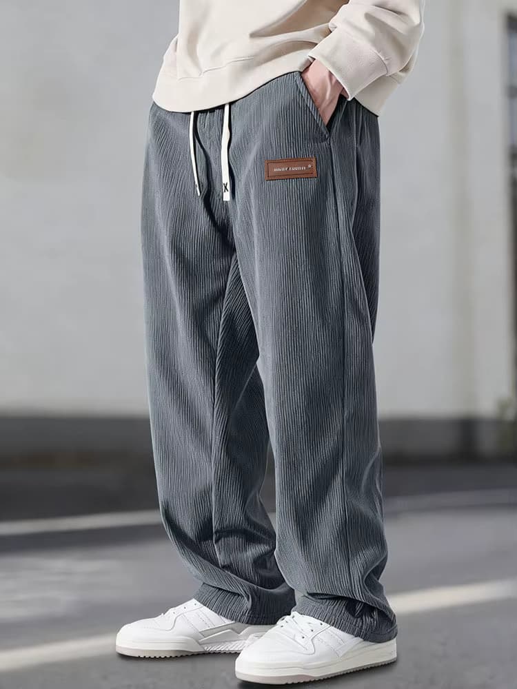 Herren Freizeithosen Cordhosen Loose Fit Baggy Pants Gerade Jogginghosen Frühling Sommer Dünne Kordelzug Outdoor Streetwear