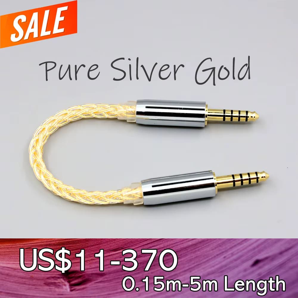 99 % 8-adriges reines Silbergold 16 OCC Mxied-Kabel 4,4 mm symmetrisches 3,5 mm Stereo-Stecker auf Stecker Audio-Adapter IFI Zen DAC LN 007720