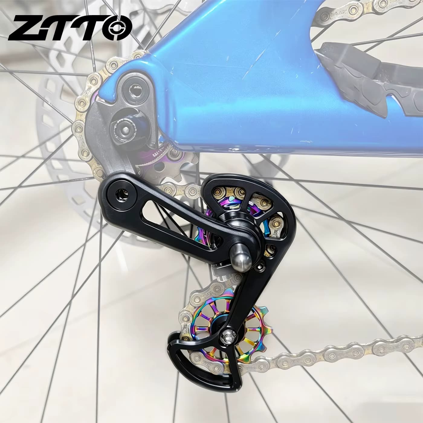 ZTTO Single-Speed Fahrradkettenstabilisator und -spanner, MTB-Schaltwerk, verstellbare Umlenkrolle, kurzer Käfig