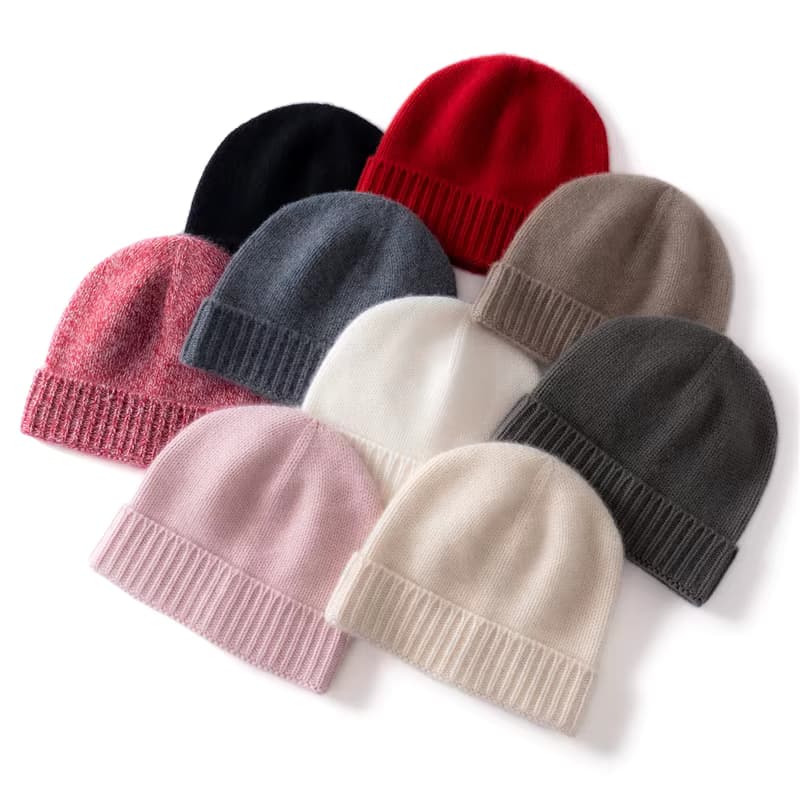High-End-Mütze aus 100 % Kaschmir, Herbst und Winter, verdickt, warm, Gehörschutz, Strickmütze, Unisex, Wollmütze, Kopfwickel, vielseitige Mütze