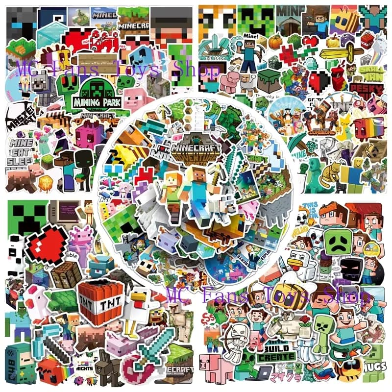 50 Stück Minecrafte Aufkleber Creeper Schwert Steve Miner Enderman Telefon Notebook Koffer Cartoon Wasserdichte Wasserbecher Dekoration