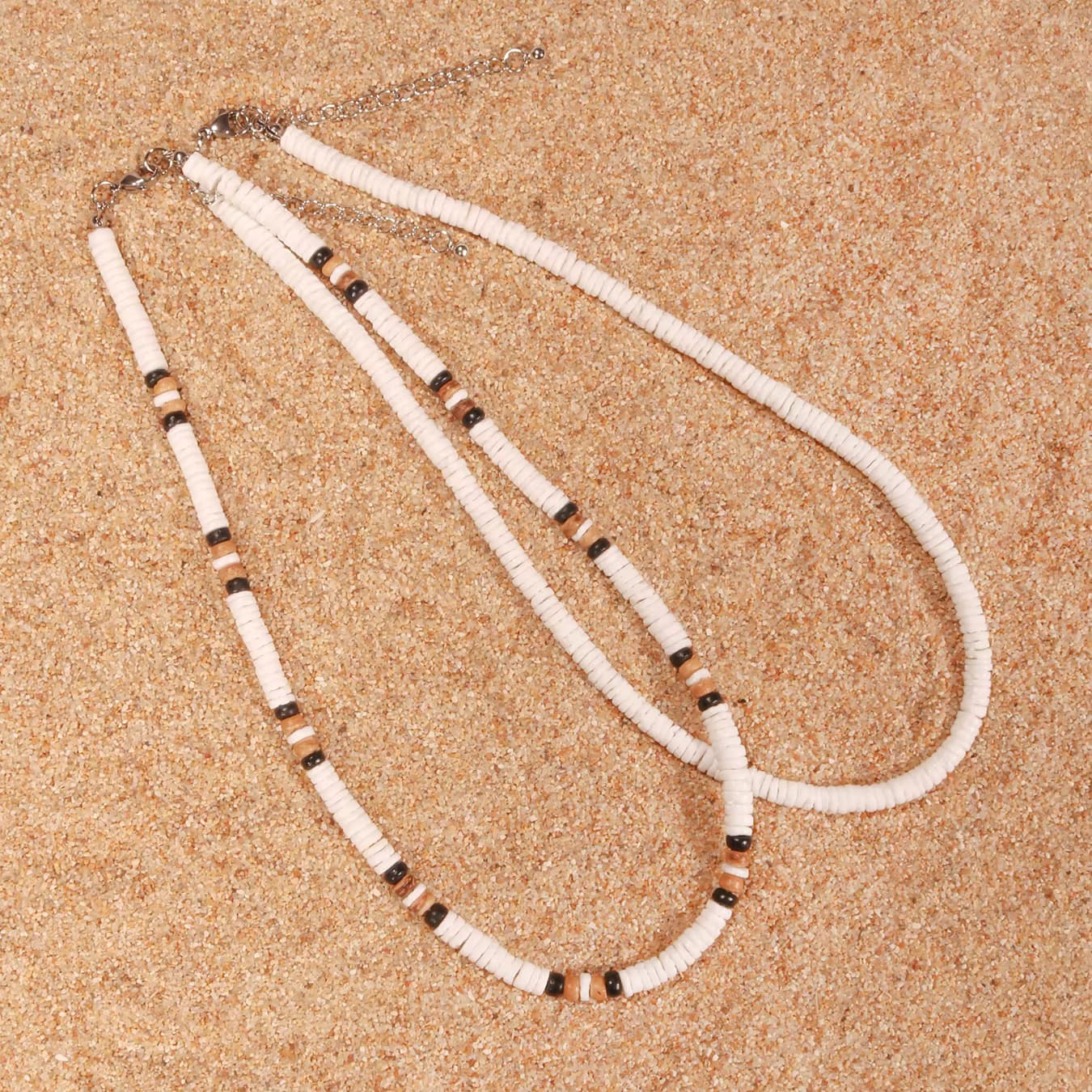 1PC Mode Sommer Strand Böhmen Natürliche Weiße Shell Perlen Halskette für Mann Frauen Surfer Halskette Mann Schmuck