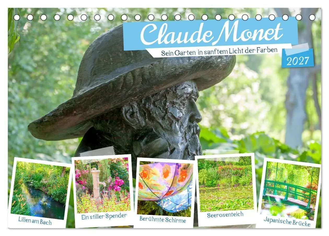 Claude Monet - Sein Garten in sanftem Licht (Tischkalender 2027 DIN A5 quer), CALVENDO Monatskalender. Offer from preigu DE.