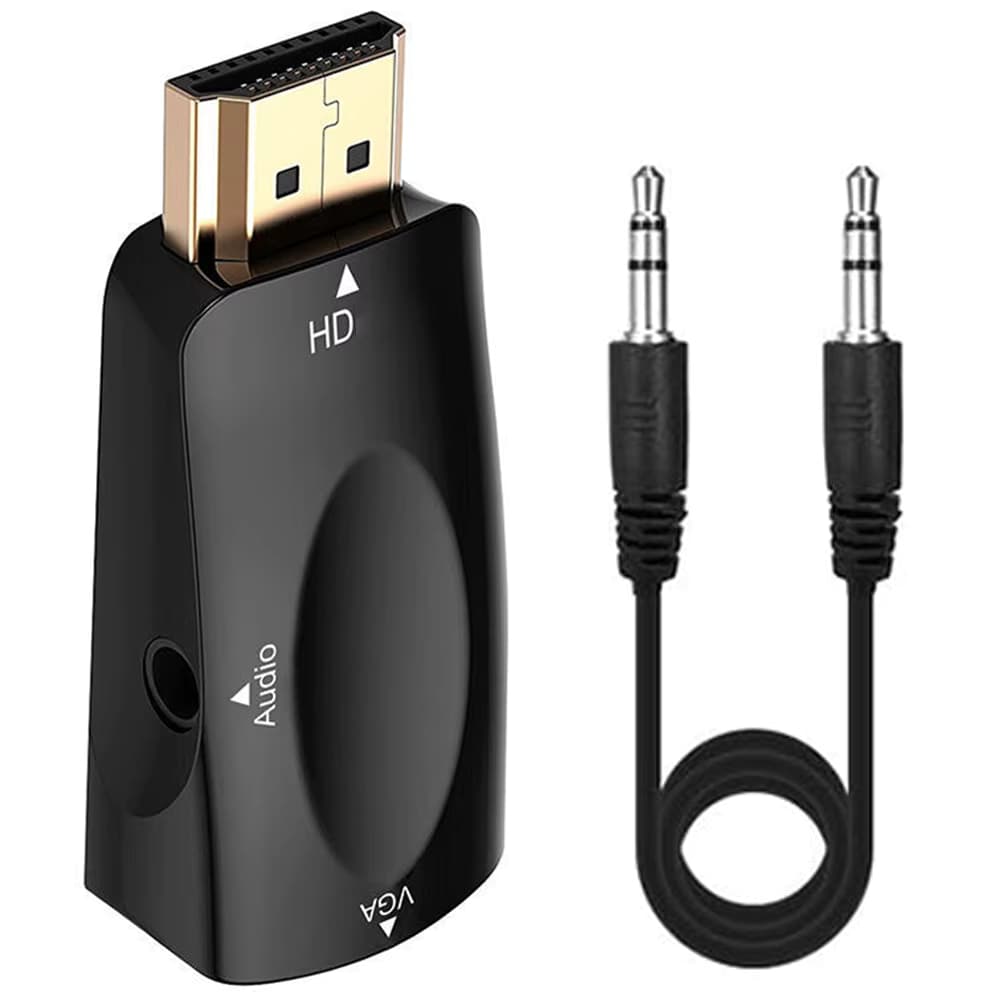 HDMI-kompatibel mit VGA-Kabel adapter Stecker zu Buchse Konverter 3,5mm Buchse Audio Video 1080p für PC-Laptop zu Projektor Display