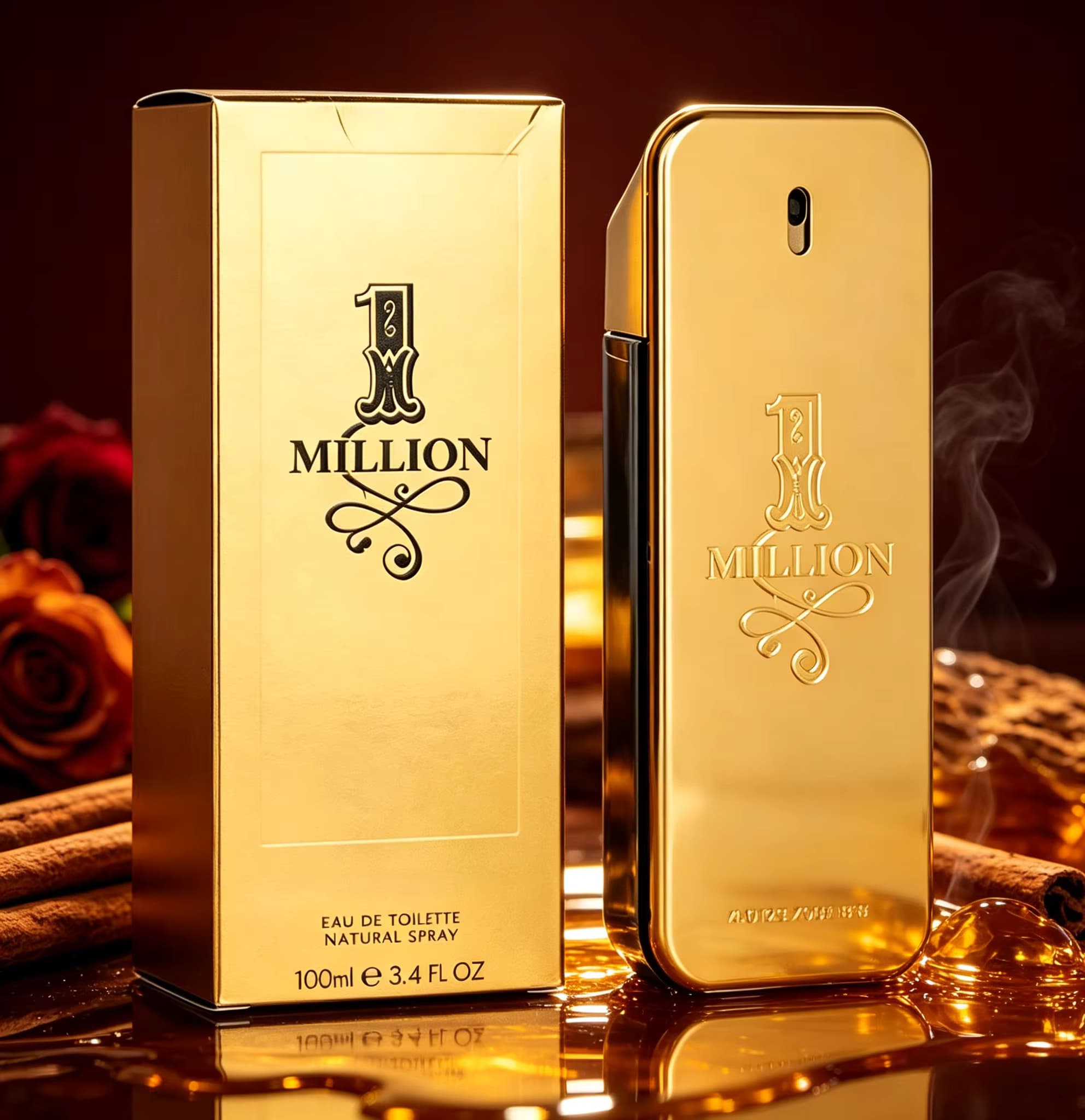 Pico Rabanne Rabanne 1 Million Eau De Toilette für Männer - Ein französischer Designer-Duft mit 10-12 Stunden Haltbarkeit, die zitrische, zinnierische und ambraige Noten vereint - Luxuriöses