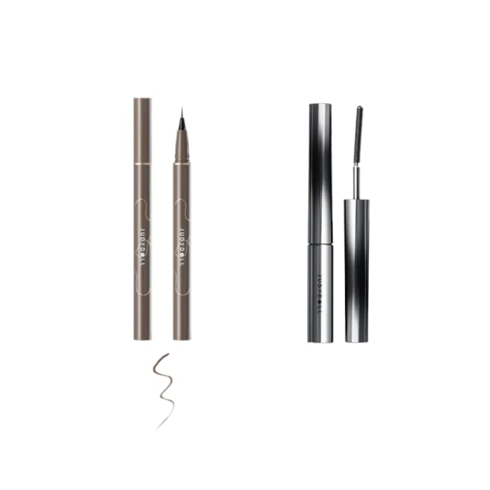 Judydoll - Slim Liquid Eyeliner - 01 Black (1ea) & 3D Curling Eyelash Iron Mascara Curly - 2g - 01 Black(1ea) Set. Oferta de Stylevana PT.