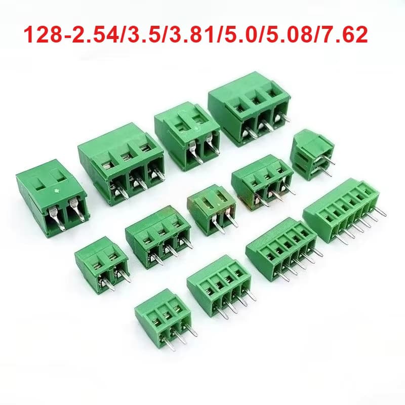 100 Stück KF128-2.54/3.5/3.81/5.0/5.08/7.62 2P/3P Verbindbare 5,0mm 5,08mm 7,62mm Rastermaß Gerade PCB-Schraubklemmenblock-Verbinder