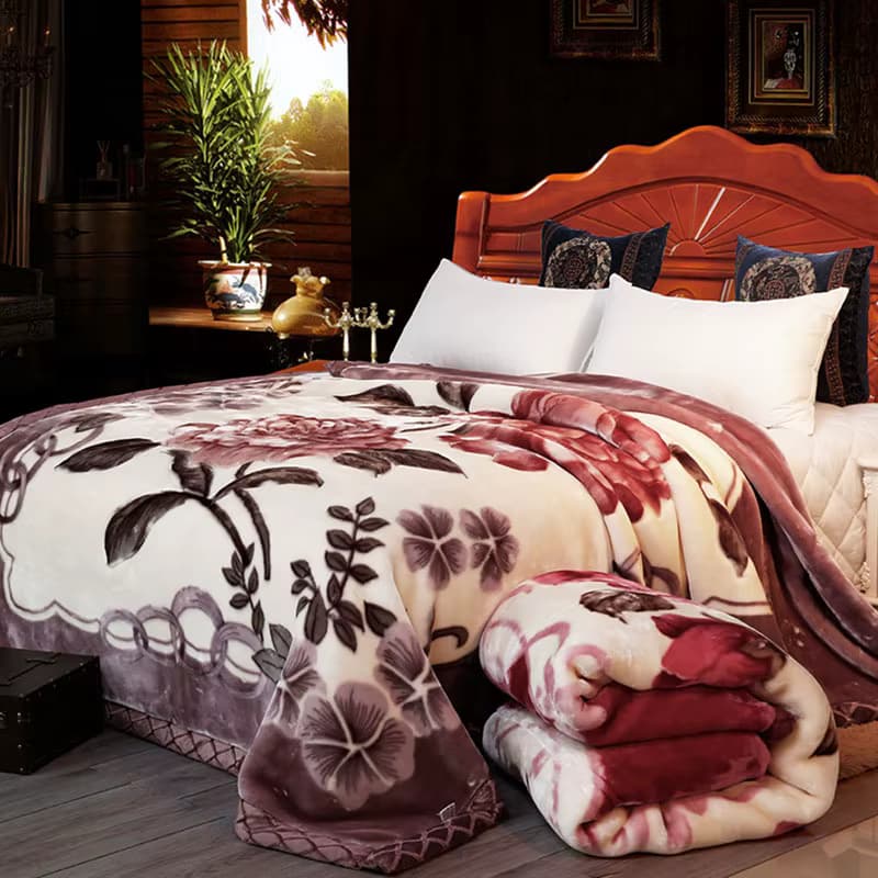 Koreanischen Stil Winter Raschel Nerz Decken Weiche Warme Flauschigen Doppel Schicht Dicke Gewichtete Decke Winter Bettdecke Plaid Decke