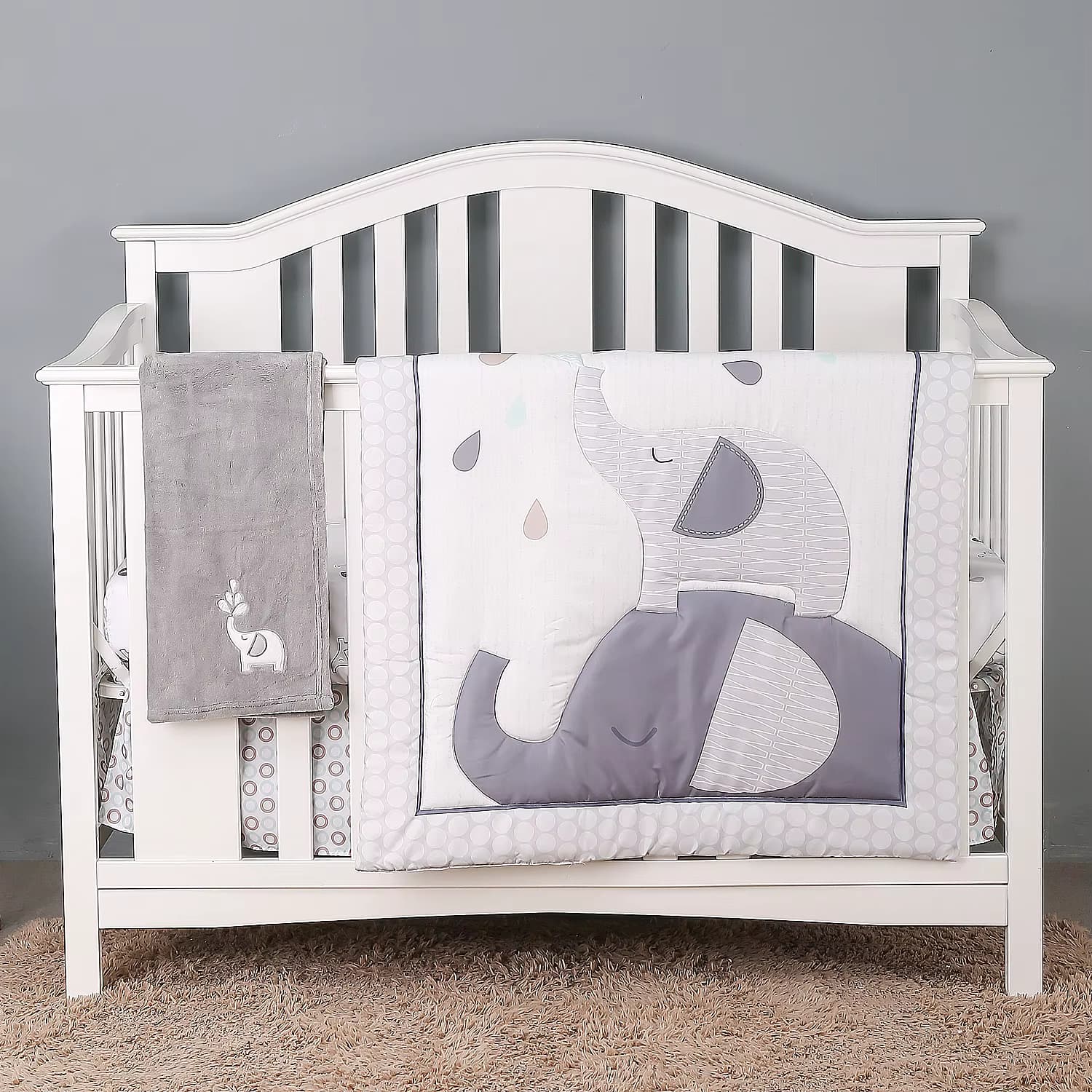 4Pcs neugeborenen baby Kleinkind Krippe Bettwäsche Set Babybett juegos de cama de bebé (Tröster Spannbetttuch Krippe Rock Decke)