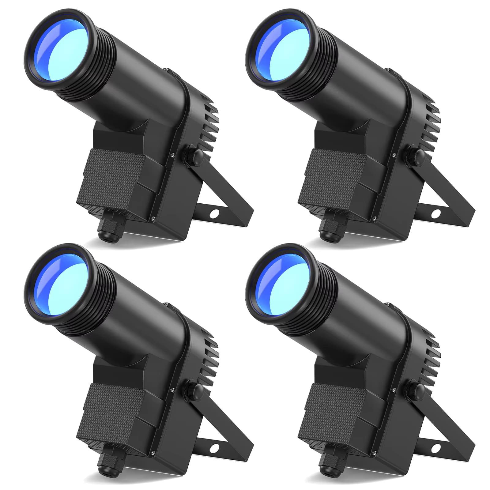 U'King 4er-Set 30W RGBW LED Pinspot-Licht DMX512 Farbiger Spotlight Bühnenlichteffekt Spiegelkugel Pin-Spot-Licht für DJ Disco