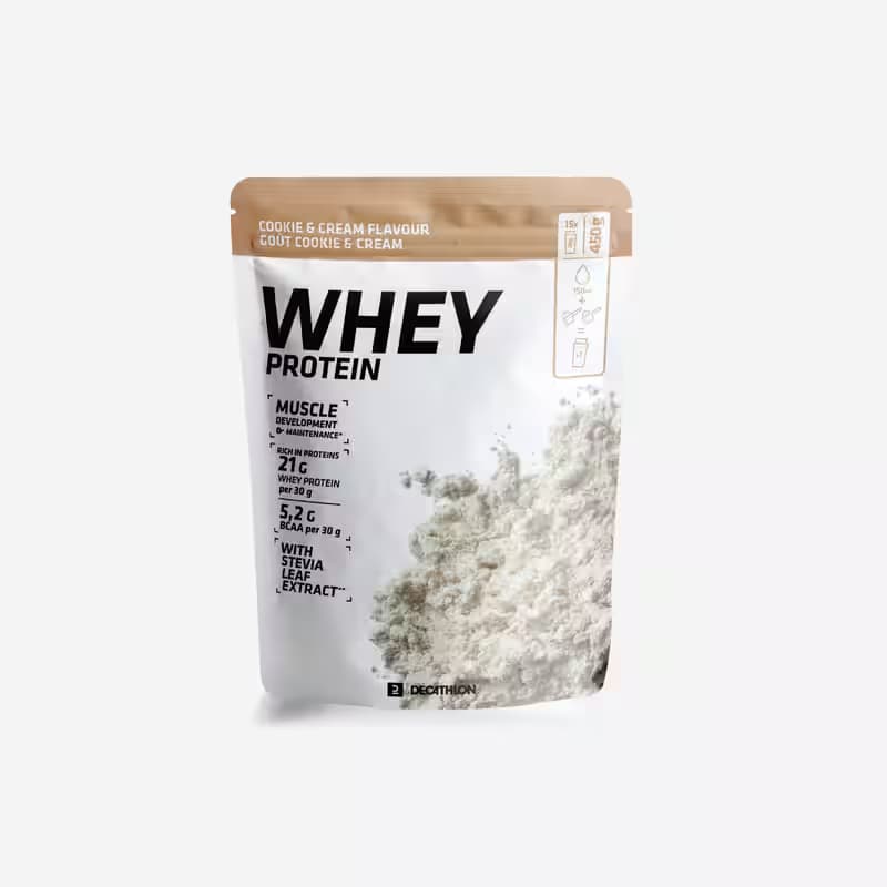 Whey Protein 450g - Cookies & Cream. Offer from Decathlon Ireland.