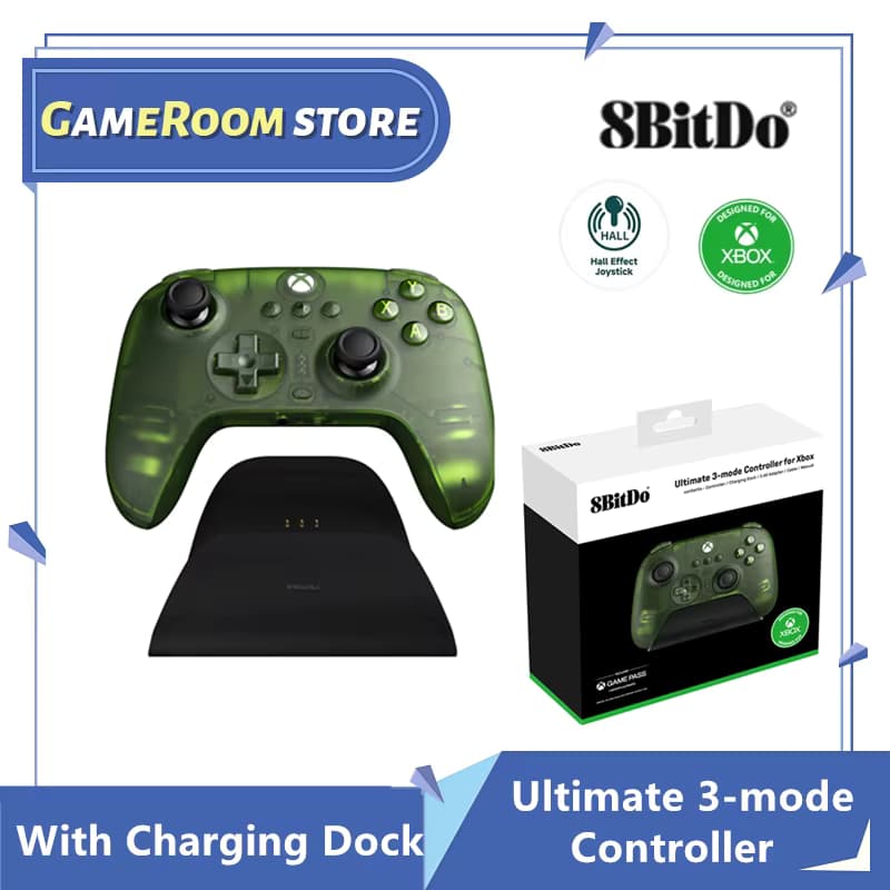 8BitDo Ultimate 3-Modus-Controller Hall-Effekt-Joysticks mit Ladestation, kabelgebunden für Xbox Series X/S, Xbox One Windows Android