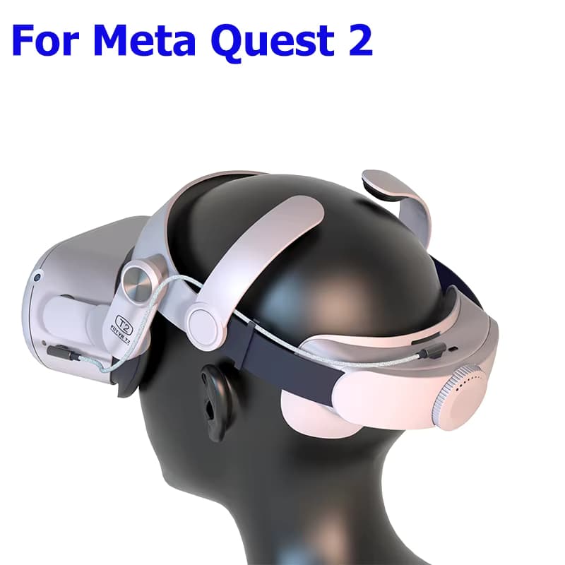T2 Austauschbarer, verstellbarer Kopfgurt für Oculus Quest 2, VR-Headset, verbessert den Komfort, mit Akku für Meta Quest 2-Zubehör