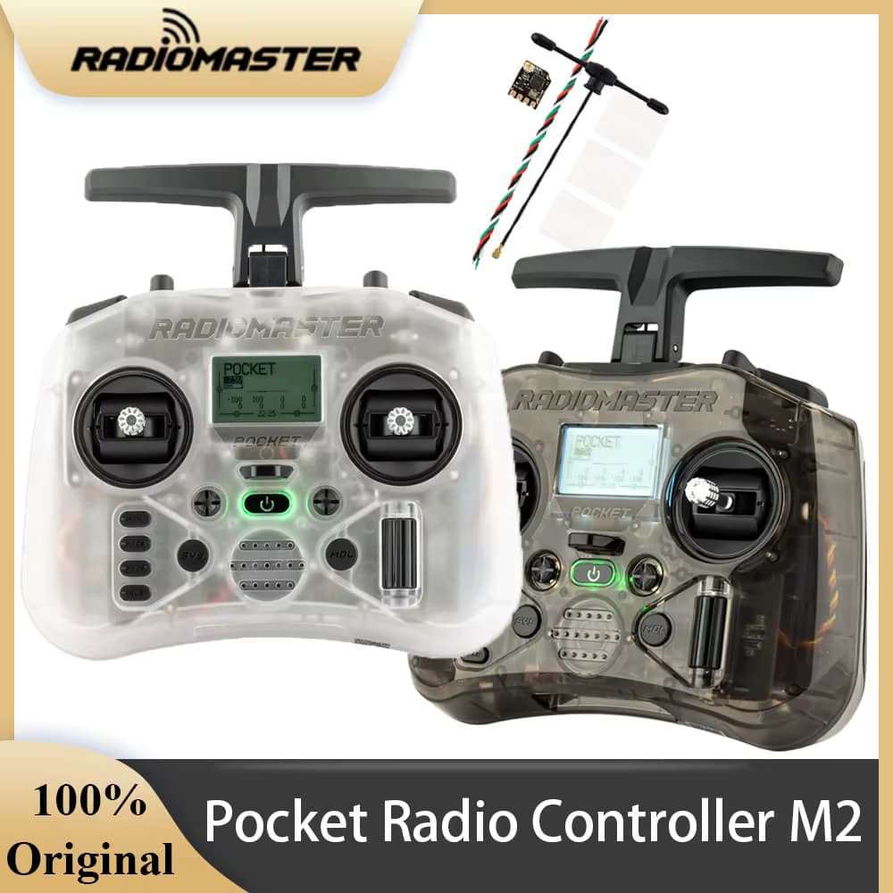 RADIOMASTER Pocket Radio Controller M2 FCC/LBT Hall Gimbal EdgeTX Zender ELRS CC2500 met BAT RP1 Ontvanger voor FPV Drone
