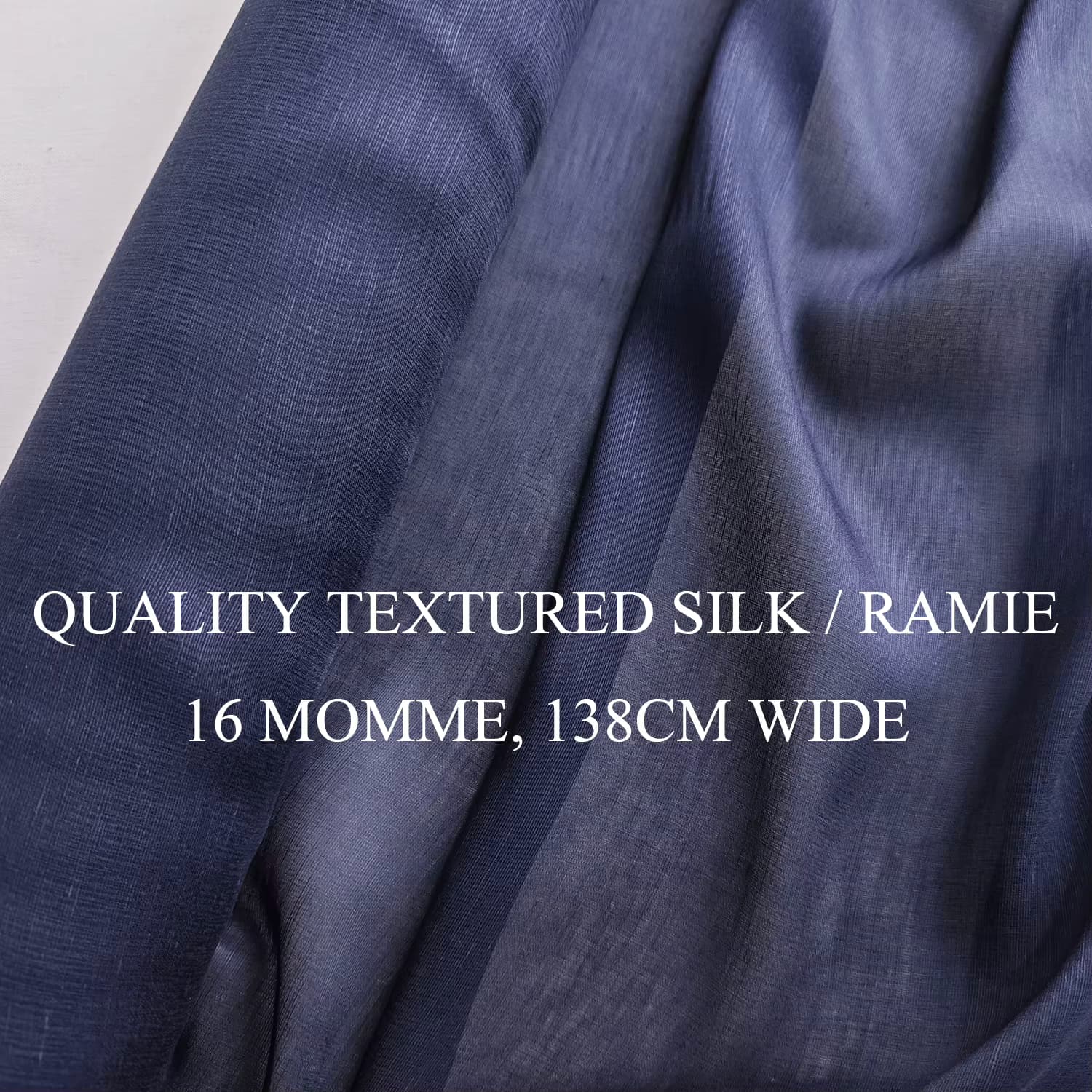 16 Momme, Marineblau Weiß Rot Khaki Hochwertiger Strukturierter Seiden-Ramie-Stoff Natürliches Kleider- und Hemdenmaterial Gerippte Seide-Ramie