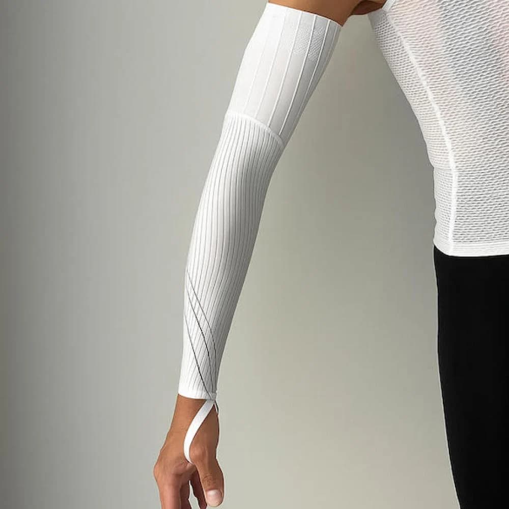 VeloToze Armlinge Aero L/XL Weiß - aerodynamische Performance-Armlinge