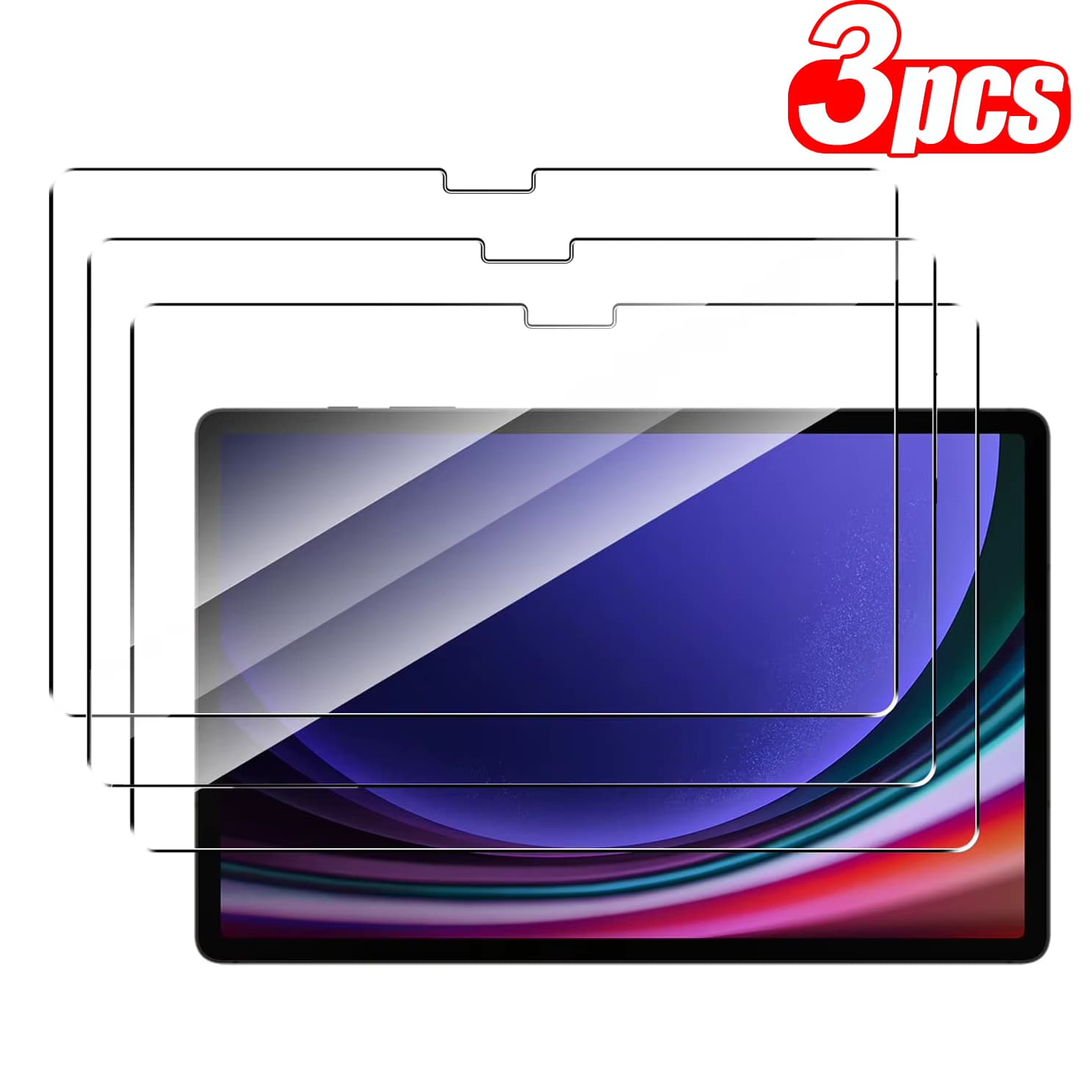 3 Stück 9H gehärtetes Glas für Samsung Galaxy Tab S9 Plus 12,4'' 2023 S9+ SM-X810 SM-X816B Klare, kratzfeste Displayschutzfolie